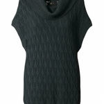 eight eight eight  Charcoal Gray Cowl Neck Cable Knit Sweater Dress Photo 0