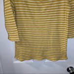 Time & Tru  Mustard Yellow Striped 3/4 Sleeve Knit Top L Photo 5