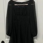 SheIn PETITE Ruched Bust Lantern Sleeve Swiss Dot Dress, NWOT, S Photo 2