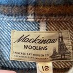 1960s Vintage Traverse Bay Woolens Wool Mackinaw Plaid Jacket‎ Women’s 12 Blue Photo 4