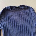 Thick Ribbed Long Sleeve Top Blue Size XXS Photo 3