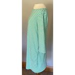 Garnet Hill Dress Womens 12 Green White Striped Cotton Casual Nautical Coastal Photo 6
