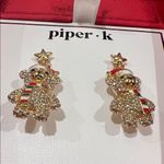 Piper K | Whimsical Christmas Teddy Bear Earrings Gold Photo 3