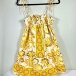 Farm Rio Aura Floral Ruffle Cotton Mini Dress Lightweight Summer Smocked Large Photo 1