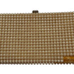 Vintage JR Made in USA Beaded Clutch Purse Evening Bag Elegant Party Tan Photo 0