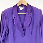 Vintage Alix Taylor Womens Shirt Dress Size 10 Retro 80s Purple Minimal READ Purple Photo 4