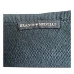 Brandy Melville Argyle Button Front V Neck Sweater Cardigan Blue White Small Photo 1