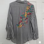 Molly green Striped Floral Embroidered Top Photo 0