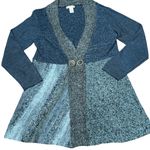 Orvis 🧶✨  V-Neck Snap Cardigan Sweater | Women’s Large | Gray-Blue Wool Blend Photo 2