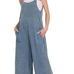 Zenana Outfitters Double Gauze Washed Wide Leg Overalls Photo 0