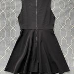 Alice + Olivia Solid Black A Line Fit and Flare Mini Dress Size 2 Photo 3