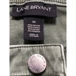 Lane Bryant  Mid Rise Skinny Utility Pants Size 20 Zip Ankle Raw Hem Olive Green Photo 6