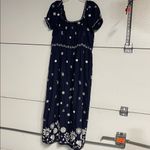 GRETCHEN SCOTT WOMENS BIG LOVE MAXI DRESS NAVY BLUE WHITE EMBROIDERY MEDIUM Photo 6