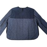 J.Crew EUC Navy Chevron Tweed Side Snap Topper Jacket Medium Photo 7