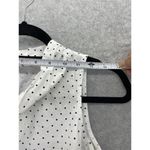 Talbots  Women's Blouse Tank Top High Neck White Polka Dot Size Small Petite Photo 8