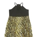 SheIn Women Dress Black Halter Top Leopard Print Sleeveless Casual Photo 1