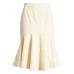 Rachel Parcell NWT Cream Embroidered Flounce Skirt Beige Swan Size Small NEW Photo 1
