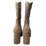 Pierre Dumas Women’s Rhinestone Tan Western Zip Up Heeled Mid Calf Boots Size 11 Photo 2