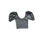 Hill House  Black Aiko Nap Top
Smocked Puff Sleeve Cropped Blouse Size Small Photo 7