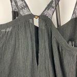 Quiksilver Quicksilver Black Crinkle Lace Strap Mini Dress Blouse with Pockets Photo 6