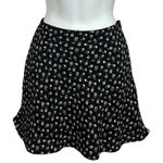Divided NWT  H&M Black Floral Print Short Skirt Size 6 Lined NEW! Photo 0