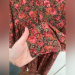 Laura Ashley Vintage Floral Dress Sz 8 Brown Pink Sleeve Basque Waist Wool Blend Photo 7