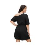 Women’s Bloomchic 22/24 Solid Knotted Front Pocket One Shoulder Romper NWT Black Size undefined Photo 2