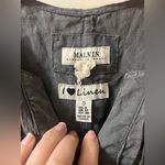 Malvin Germany Linen Gray Pleated Midi Dress Size 6 Photo 5