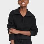 Stars Above Black Waffle Knit Quarter Zip Lounge Sleep Sweatshirt - size XXL Photo 9