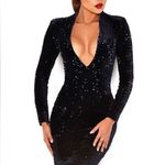 House Of CB London Kourris Navy Sequin Dress small Photo 1