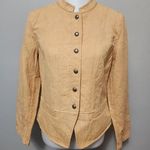 Christopher & Banks Yellow Jaquard Cotton Blend Blazer Size Small Photo 0