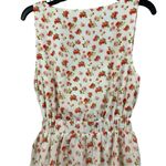 WAYF Jaci Tie Front Cutout Floral Midi Dress Tiered Skirt White Pink M NWT Photo 4