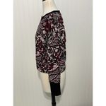 Joie  Caleigh Floral Paisley Printed Sweatshirt‎ Thumbhole Burgundy Red Medium Photo 9