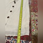 Olivaceous  Linen blend Button Down Tie Back
Mini Dress White Photo 10