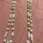 Vintage Milk Glass Floral Beaded Necklaces Set of 2 White Photo 2