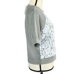 Charter Club Petite Small PS Sweatshirt Top Lace Accent Short Sleeve Crew Neck Photo 2
