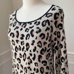 Velvet By Graham And Spencer Leopard Knit Long Sleeve Midi Dress L Photo 2