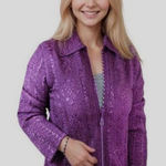 Magic It Fits Rhinestone Zipper Jacket size M/L Purple Size M Photo 0