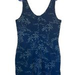 Gap  Blue Tropical Tree Sleeveless Summer Vacation Button Down Romper Size L Tall Photo 0