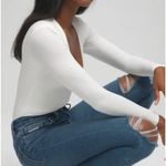 Good American  Good Waist Distressed Raw Hem Cropped Skinny Medium Wash Size 2/26 Photo 2