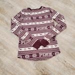 PINK - Victoria's Secret Victoria's Secret PINK Burgundy Thermal Long-sleeved Sleep Shirt Photo 2