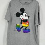 Disney ‎ Women's Pride Collection Mickey Mouse Short Sleeve T-Shirt Gray Size XL Photo 0