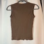 ZARA  Brown Deep Plunge V Neck Cropped Tank Top Size Small Photo 2