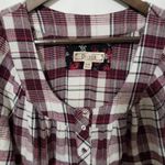 Decree  XL Maroon Plaid Flannel Tunic Top Plus Photo 8