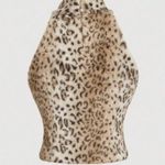 Leopard Print Faux Fur Tank Top Brown Size M Photo 1