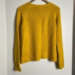 1901 Mustard Yellow Chunky Piontelle Knit Crewneck Pullover Sweater Size L Photo 3