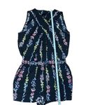 BCBGMAXAZRIA BLACK COMBO ISLA FLORAL-PRINT ROMPER SZ S Photo 6