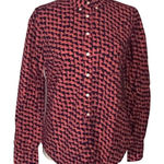 Gap The Shrunken Boyfriend Shirt Women's XS Pink Blue Long Sleeve Button Down Photo 0