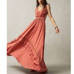 Boho Lace Tassel Cut out Ruffle Detail Maxi Dress Size 4 Photo 5