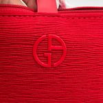 Giorgio Armani Red Beauty Zipper Wristlet Cosmetic Bag Clutch Textured Zip Top Photo 9